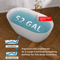 51 Inch Acrylic Freestanding Bathtub Contemporary Soaking White Tub With Overflow And Pop Up Drain Glossy White Gloss White Oval Bathroom Freestanding Tubs Polished Less Than 59 In Contemporary,Modern Soaking Center Fiberglass Acrylic