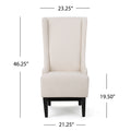 Dining Chair Beige Wood Fabric