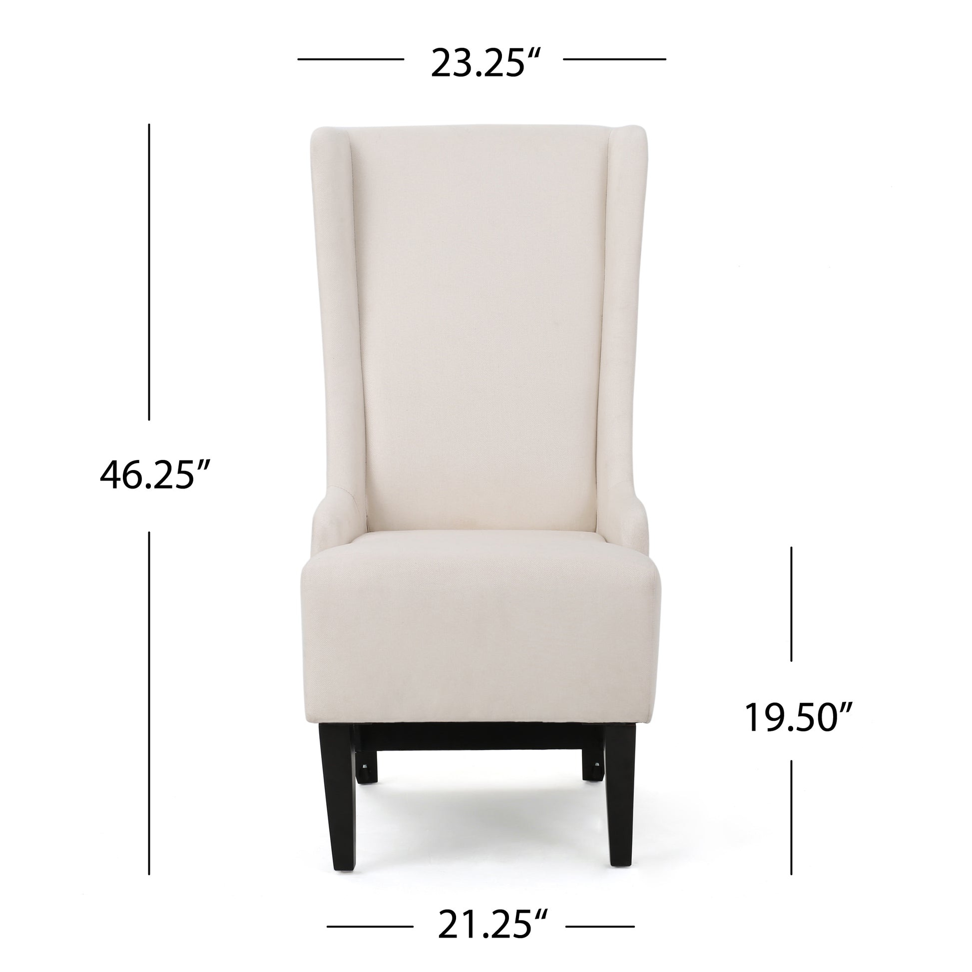 Dining Chair Beige Wood Fabric