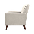 Mid Century Modern Armchair Beige Fabric