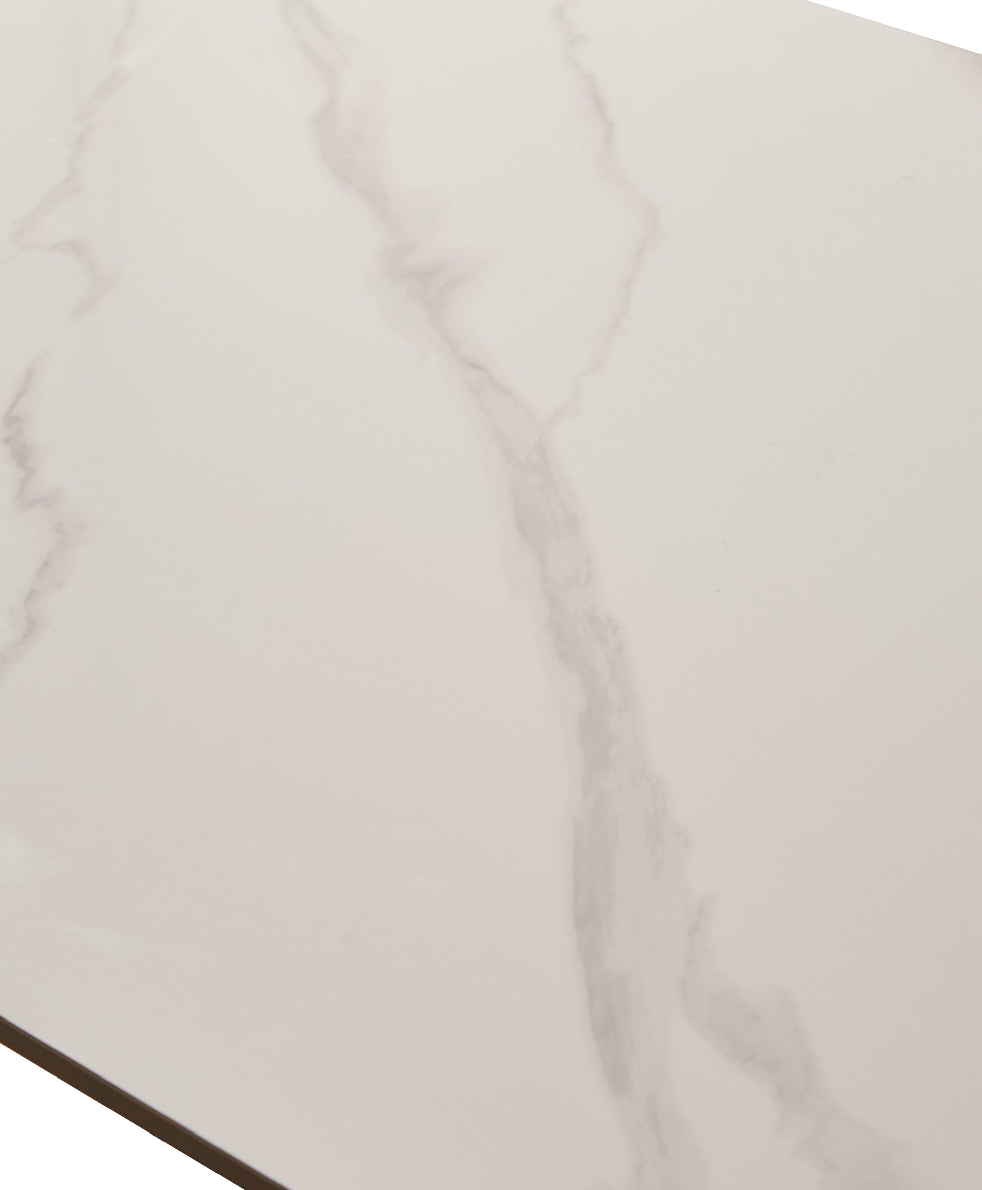 Dining Table Table 55" Rectangular White Kitchen Table With Porcelain Table Top And Metal Legs,Dining Room Table For 4,Mid Century Dinner Table For Living Room And Office,Table Only White Black European Ceramic Tile Iron