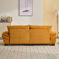 Corduroy Sofa Sleeper Couch Loveseat Sofa With Pillows Comfy Upholstered Deep Seat Sofa For Bedroom,Living Room,Apartment,Office,Dorm Yellow Corduroy Yellow Foam Upholstered 2 Seat