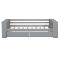 Twin Size Daybed With Shelves And Drawers, Gray Twin Gray Pine