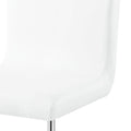 White And Chrome Side Chairs With Metal Sled Base Set Of 2 Solid White Silver Dining Room Foam Rectangular Modern Side Chair Solid Back Set Of 2 Faux Leather