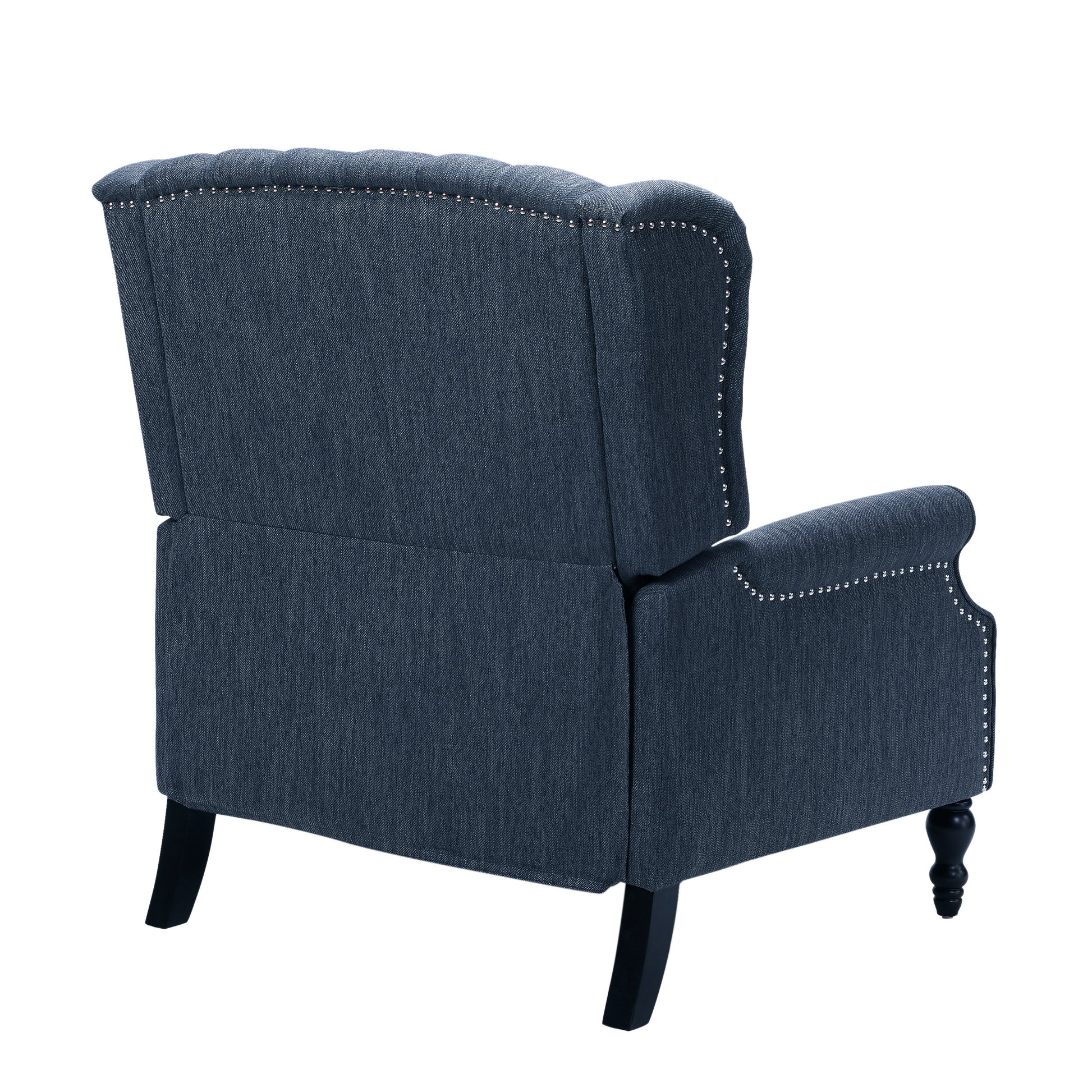 One And Half Seater Recliner Navy Blue Fabric