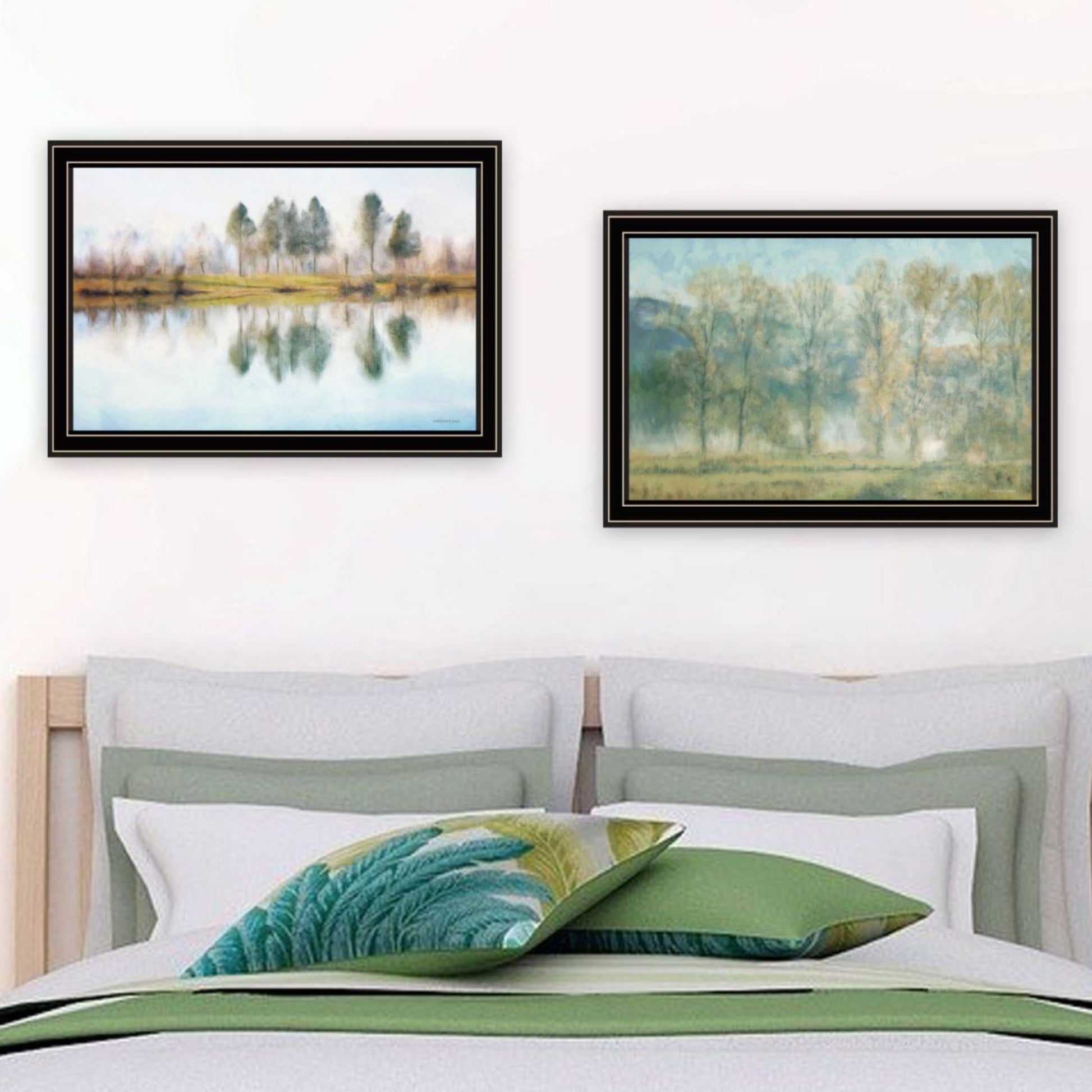 "Peaceful Lake Reflection" Framed Wall Art For Living Room, Wall Art Print For Home Decor, Bedroom Wall Art By Bluebird Barn Multicolor Wood Paper