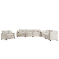 3 Piece Sofa Set, Comfortable Oversized Sofa With One Single Sofa, One 2 Seater Sofa And One 3 Seater Sofa, Light Beige Corduroy Deep Seat Sofa Beige Corduroy 6 Seat