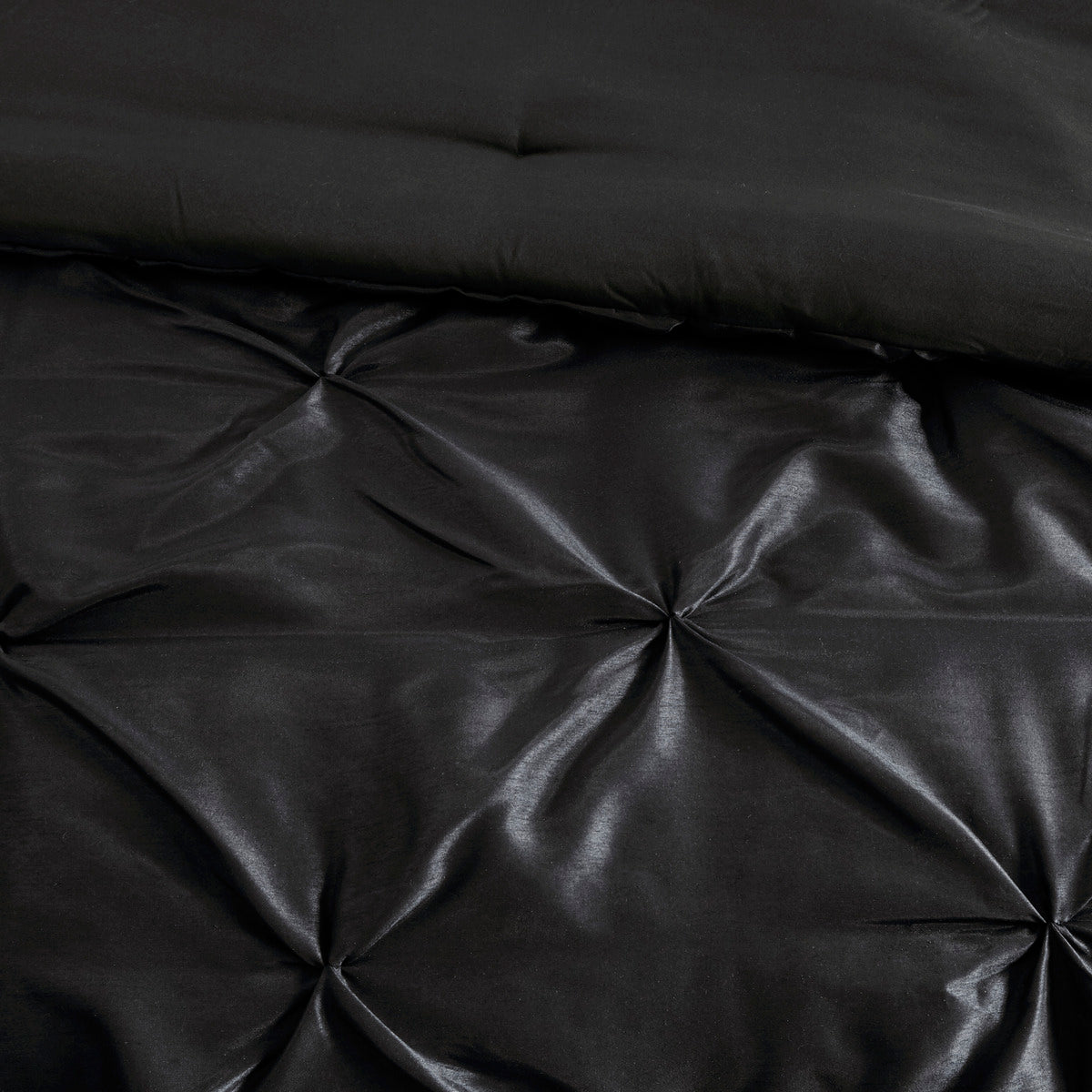 7 Piece Tufted Comforter Set Black King King Black Polyester