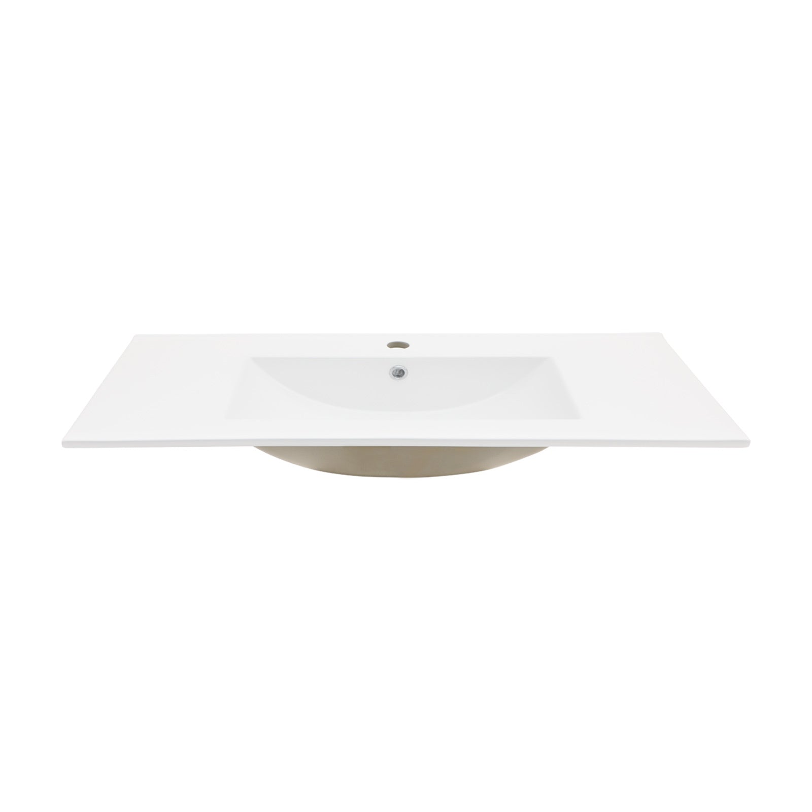 24"X18" White Rectangular Single Vanity Top With 1 Faucet Hole And Overflow Sink Only White Ceramic