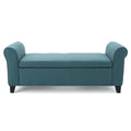 Hayes Armed Storage Bench Teal Fabric