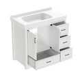 36'' Bathroom Vanities With Single Sink, Modern Under Mount Bathroom Sink Cabinet With 2 Closing Doors & 4 Drawers. White, 35.8''W X 19.7''D X 35.4''H. White Particle Board Mdf