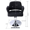 Salon Styling Chair For Hair Stylist Wide Seat, Hair Salon Chair Heavy Duty, Beauty Spa Cosmetology Shampoo Hairdressing Eq,Black,Round Base Black Pu