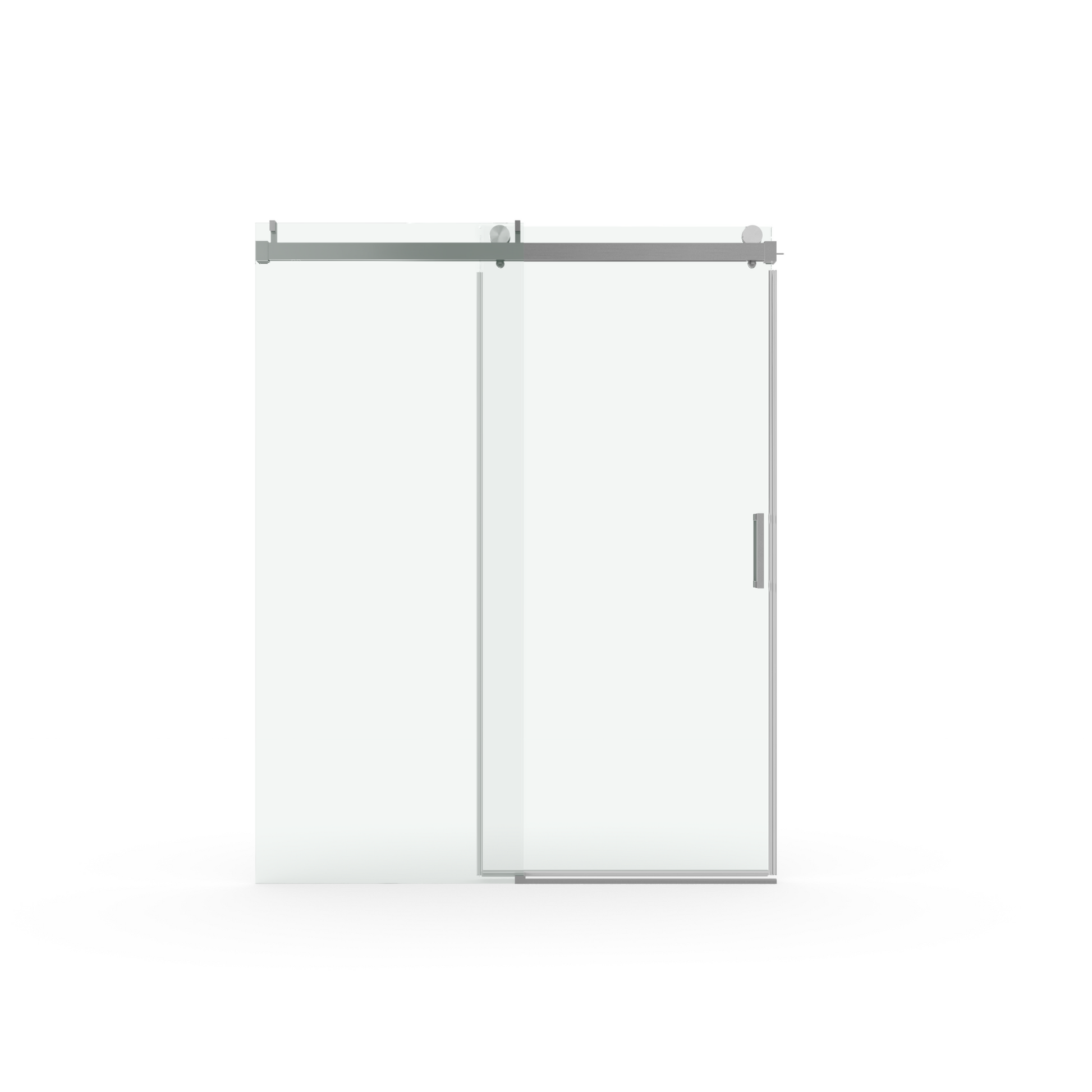56" 60" W x 76" H Frameless Soft closing Single brushed nickel-bathroom-tempered glass