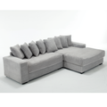 Arrived Oversized Two Piece Couches, L Shaped Sofa, Corduroy, Right Chaise Daybed,With Armrests,Eight Throw Pillows,Corner Sofa,Easy To Assemble, Gray Gray Polyester Wood Primary Living Space Medium Soft Pillow Back Modern Square Arms Wood 3 Seat
