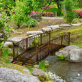 Outsunny 7' Metal Arch Garden Bridge With Safety Siderails, Decorative Arc Footbridge With Delicate Scrollwork 