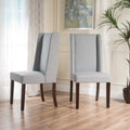 Dining Chair Set Of 2 Light Grey Fabric