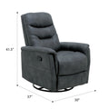 Korka Gray Swivel Gliding Recliner Dark Gray Primary Living Space Foam Engineered Wood