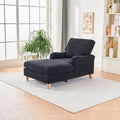 Modern Mid Century Indoor Oversized Chaise Lounger Comfort Sleeper Sofa With Soild Wood Legs Black Foam 1 Seat