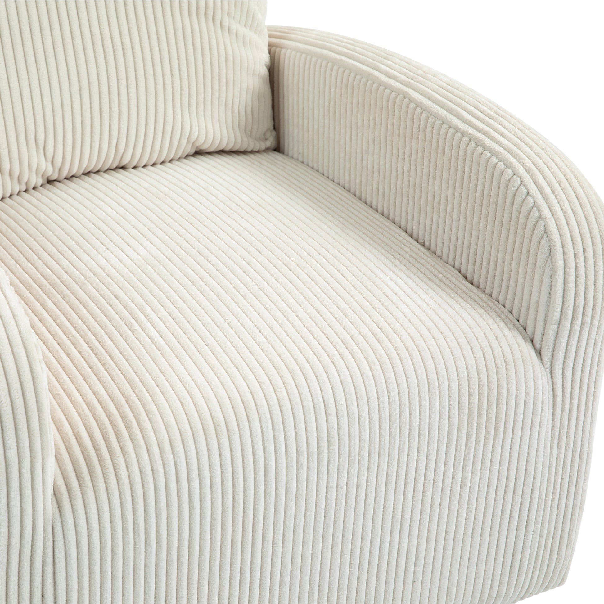 Jiada Upholstered Swivel Glider.Flannel Fabric.Rocking Chair For Nursery In Beige.Modern Style One Left Bag Beige Primary Living Space Foam Fabric Metal