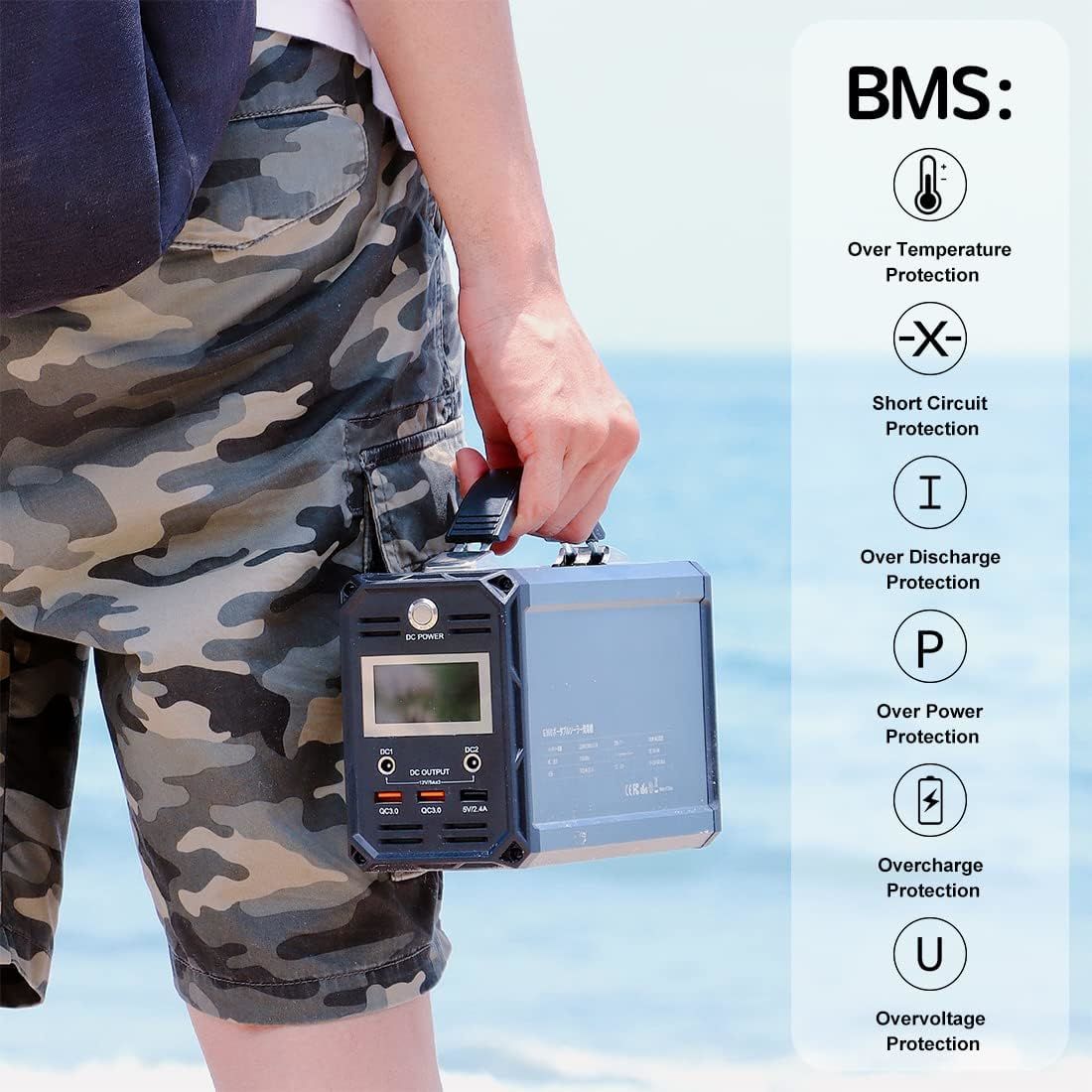 300W Portable Power Station Black Metal