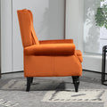 Coolmore Wood Frame Armchair, Modern Accent Chair Lounge Chair With Sturdy Wood Legs For Living Room Bedroom Orange Orange Foam Velvet