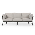 3 Seater Sofa Light Grey Fabric 3 Seat