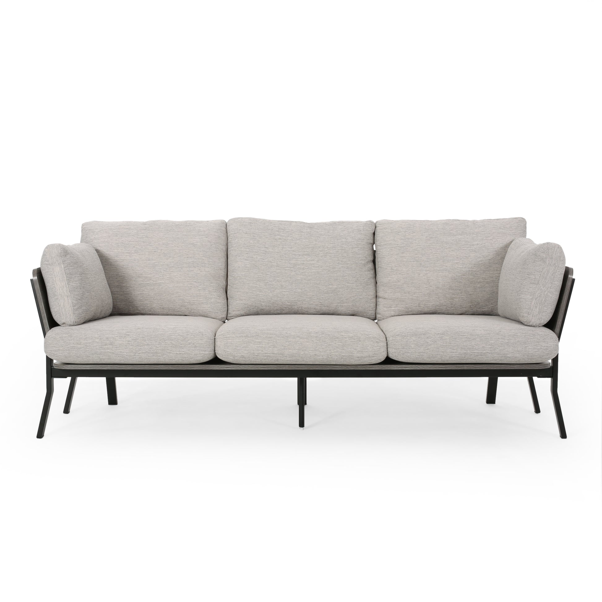 3 Seater Sofa Light Grey Fabric 3 Seat