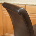 Upholstered Counter Stool With Solid Wood Frame Set Of 2 Brown Set Of 2 Leather