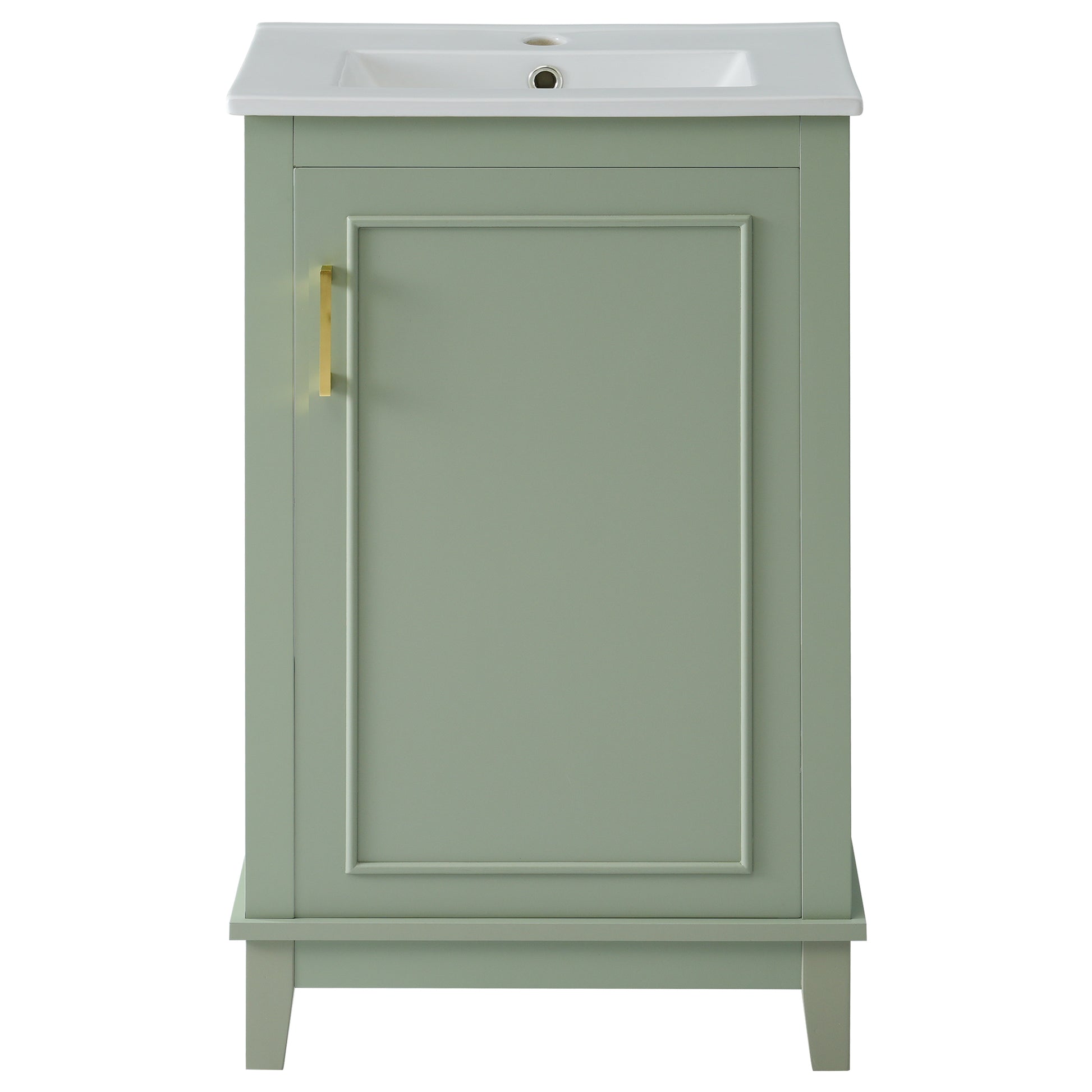 Viedo 20 Inch Modern Small Bathroom Vanity Cabinet With Ceramic Basin 20*15.5*33.3 Inches,Ample Storage,1 Soft Close Door Green Bathroom Solid Wood Mdf