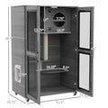 Pawhut Luxury Cat House With Wheels, Kitty Cage Catio Villa For Indoor Cats With Scratching Posts, Condo, Flap Door, Cushion, Gray, 31.5
