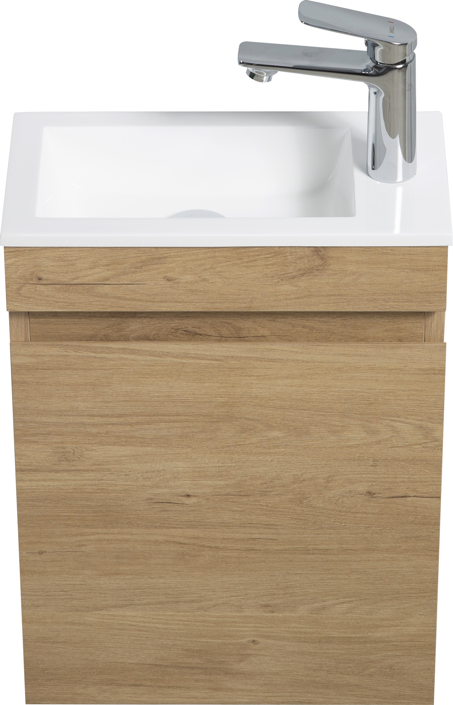 16" Floating Bathroom Vanity with Sink, Wall Mounted oak-1-wall mounted-plywood