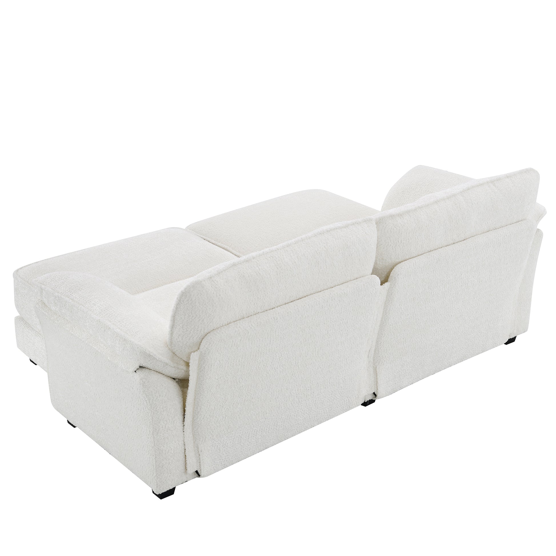 Free Combination Modular Convertible Sectional Sofa Bed Set, 4 Seat Upholstered Sleeper Corner Couch, Deep Seat Loveseat With Ottoman For Living Room, Office, Apartment,2 Colors White Chenille 4 Seat