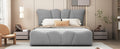Full Size Upholstered Platform Bed Velvet Upholstered Bed, Gray Full Gray Velvet