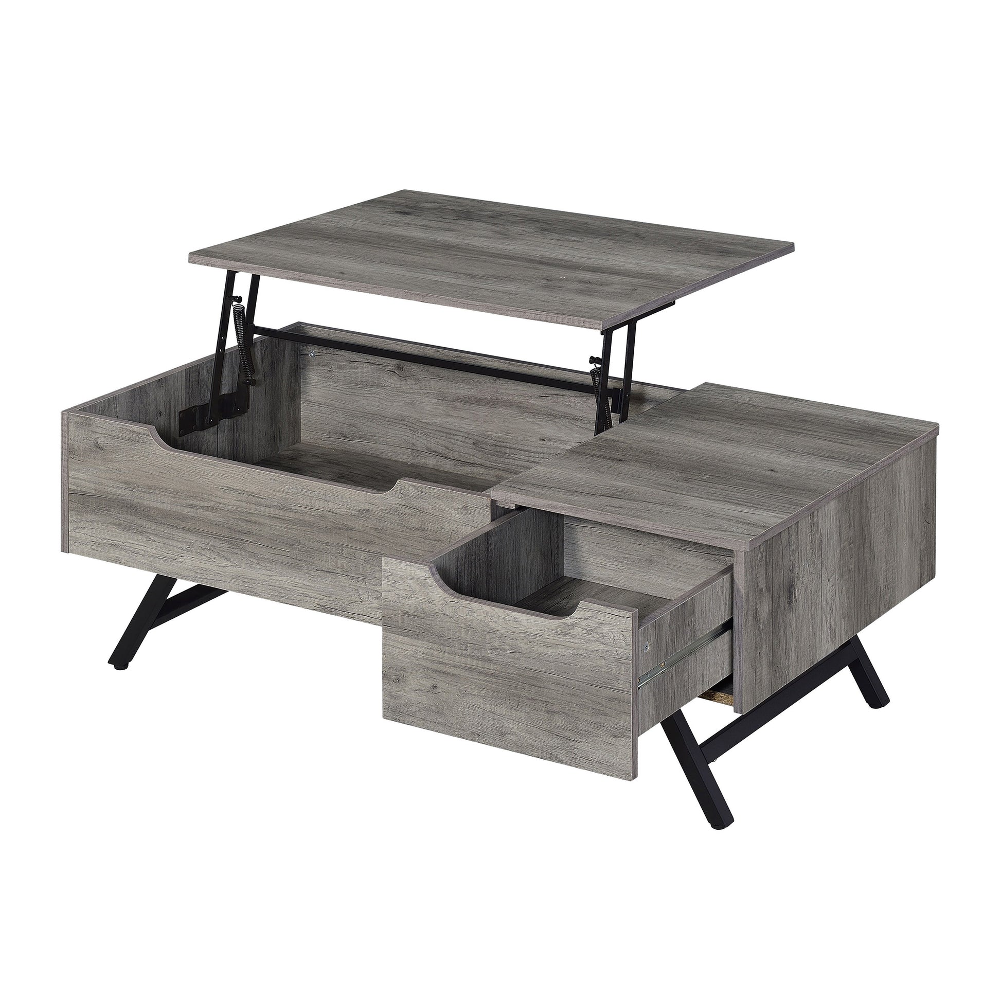 Grey Oak Coffee Table With Lift Top - Grey