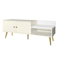 Modern Shoe Storage Bench With Hidden Storage And Upholstered Cushions For Bedside, Living Room And Entryway Antique White Antique White Mdf Metal