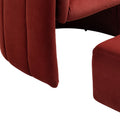 Coolmore Accent Chair With Ottoman, Mid Century Modern Barrel Chair Upholstered Club Tub Round Arms Chair For Living Room Bedroom Office Wine Red Velvet Wine Red Foam Velvet