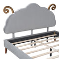 Full Size Upholstered Platform Bed With Sheep Shaped Headboard, Gray Full Gray Plywood