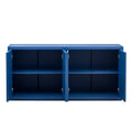 Distinctive Features Of A Four Door Cabinet Sideboard With Ash Veneer Suitable For Hallway, Entryway, Living Room Navy Blue Mdf