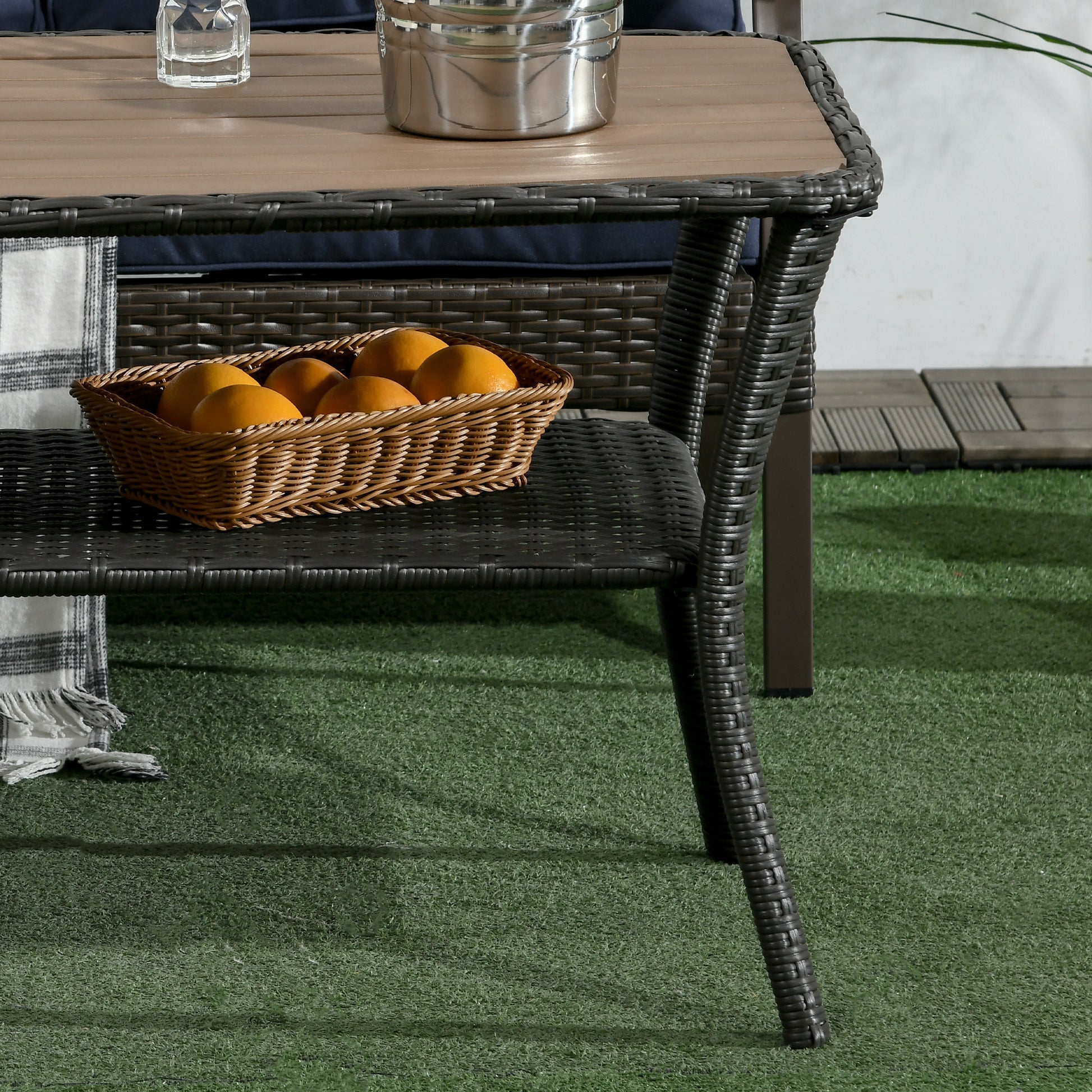 Outsunny Patio Pe Rattan Coffee Table With