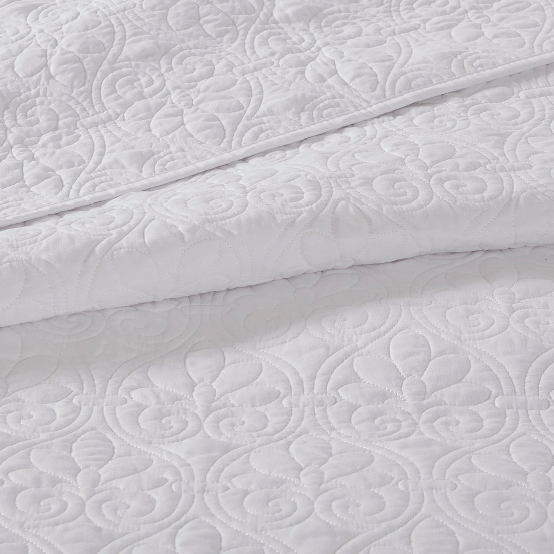 Reversible Bedspread Set White Twin White Cotton