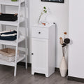 Kleankin Short Bathroom Storage Cabinet, Cabinet Organizer With 1 Drawer And Adjustable Shelf For Living Room, White White Mdf