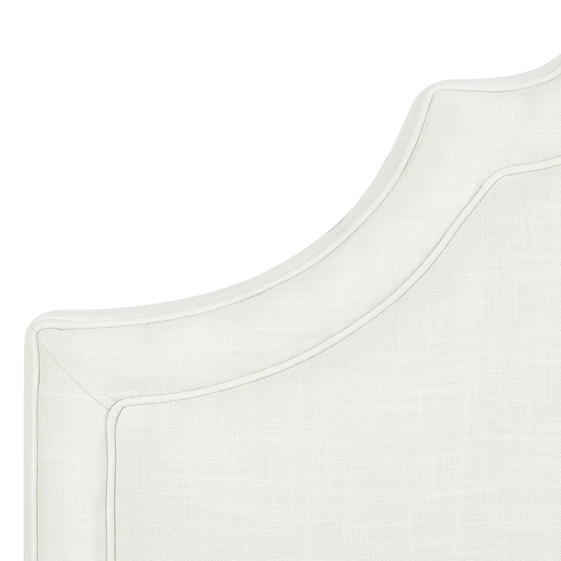 Catherine Upholstered King Headboard, Antique White Woven Antique White Foam Fabric