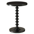 Black Round Wooden Side Table Black Primary Living Space Traditional Round Wood