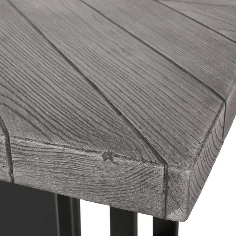 Outdoor Patio Propane Fire Pit Concrete Wood Pattern Fire Table 40, 000 Btu, 30'' H X 70'' W, Grey Grey Magnesium Oxide