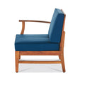 Perla 5 Pcs Sofa Set, Blue Blue Acacia Wood