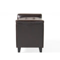 Alden Armed Storage Bench Brown Pu Leather