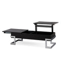 Calmam Black High Gloss & Chrome Finish Coffee Table W Lift Top Black Synthetic Wood