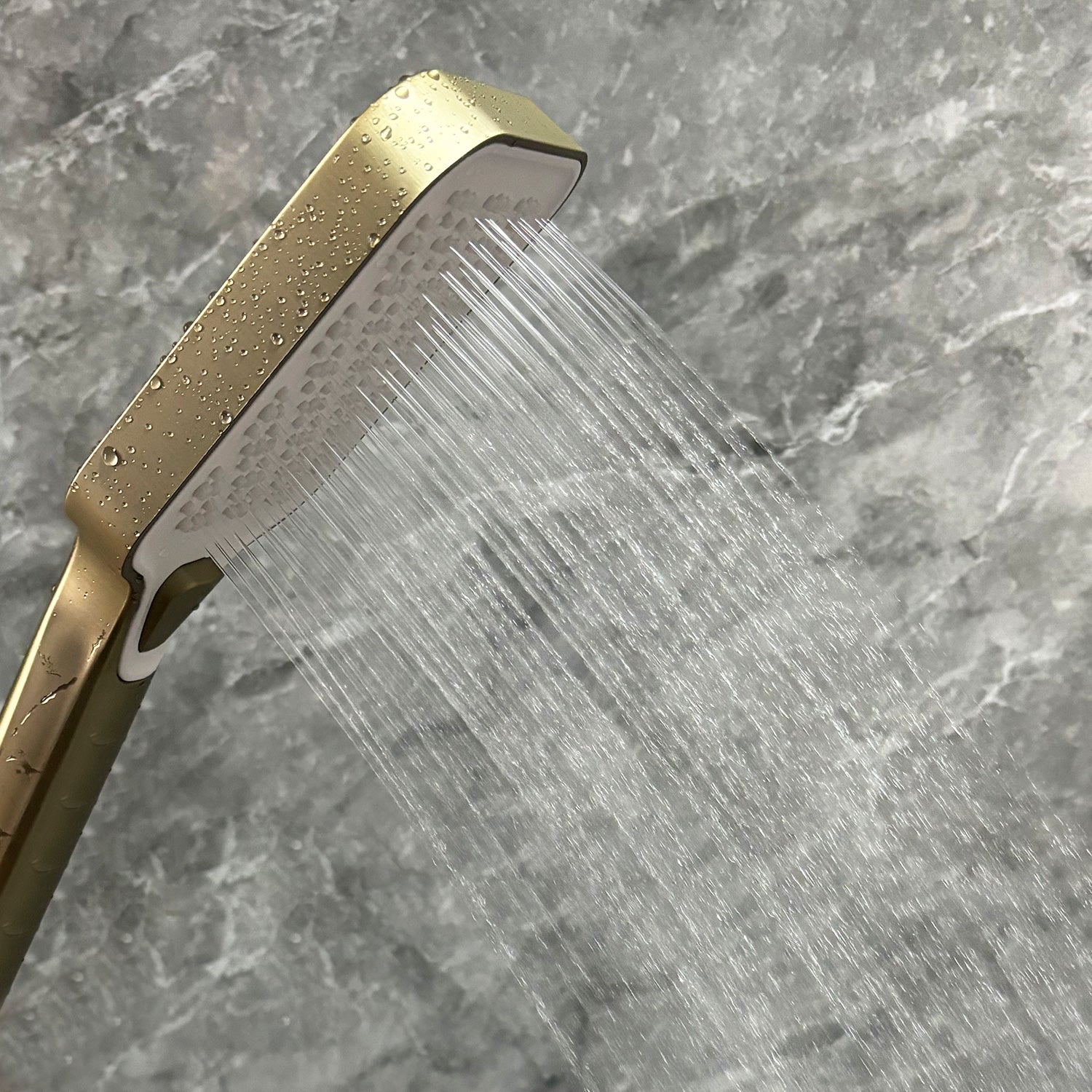 Handheld Shower With Slide Bar And Hose Brushed Gold Stainless Steel