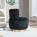 Coolmore 360 Degree Swivel Cuddle Barrel Accent Sofa Chairs, Round Armchairs With Wide Upholstered, Fluffy Velvet Fabric Chair For Living Room, Bedroom, Office, Waiting Rooms Black Foam Velvet