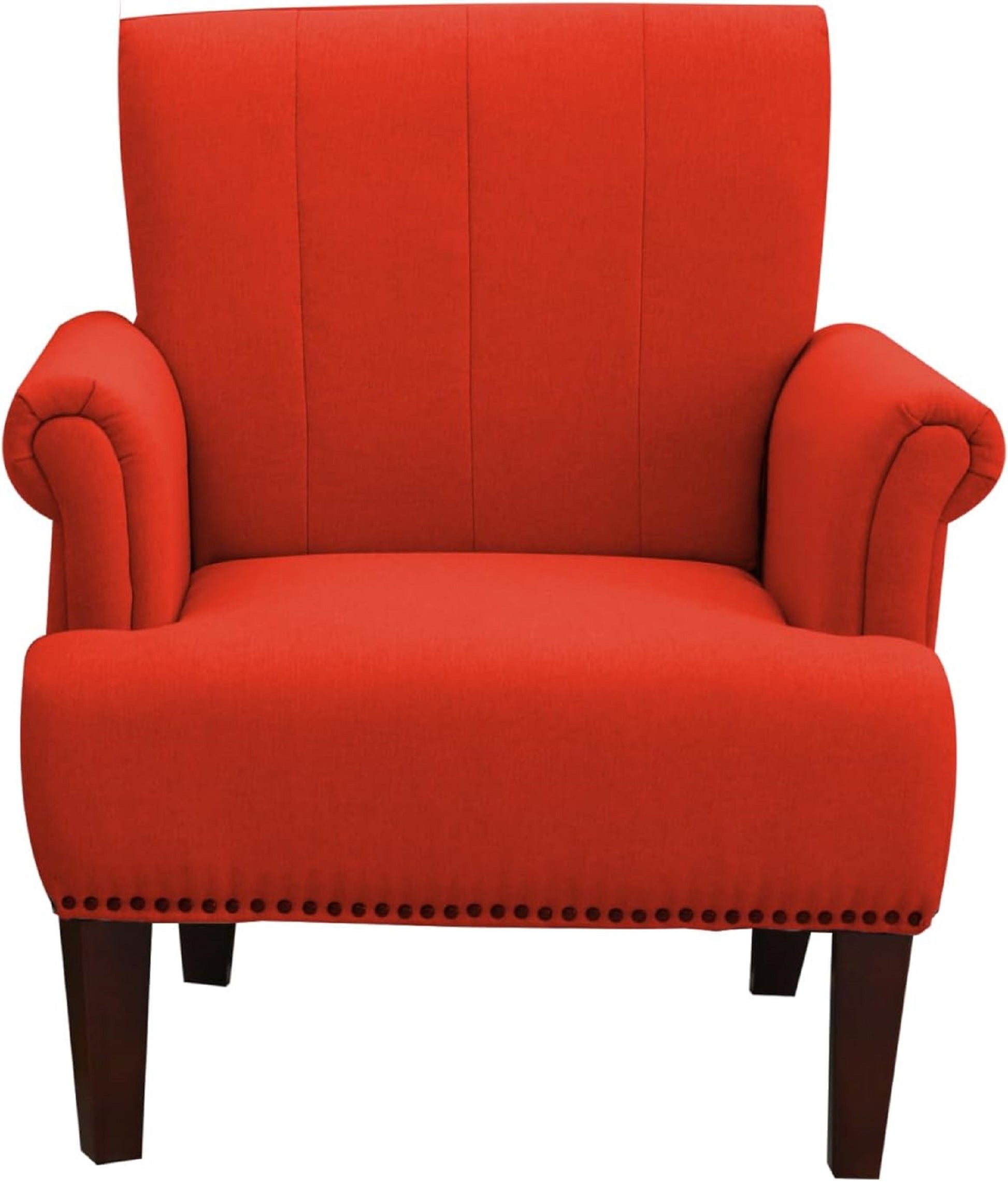 1Pc Traditional Accent Chair Rolled Arms Trim Soft Fabric Upholstered Furniture For Living Room Bedroom Office Orange 30" Wide Armchair Orange Primary Living Space Traditional Foam Wood